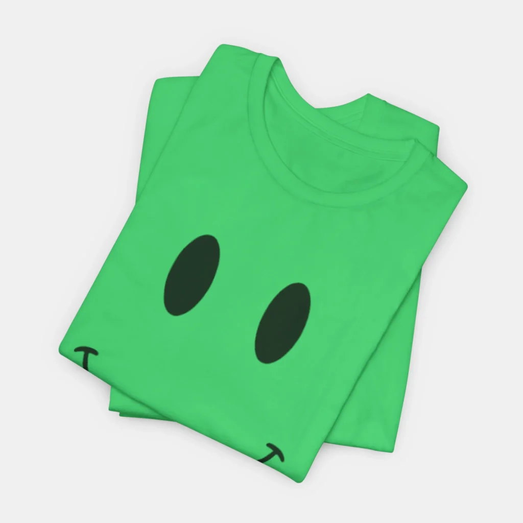 Chesney Richter Green Smile Shirt Close-up