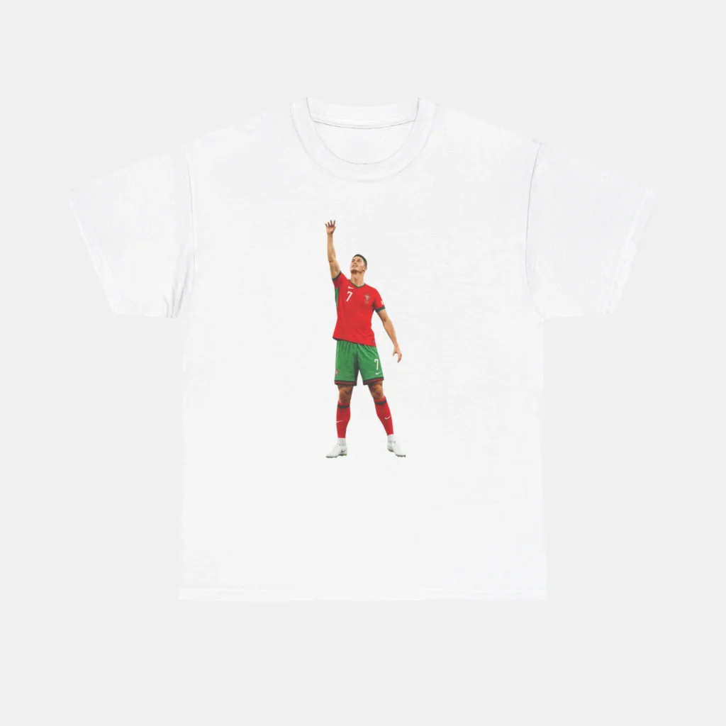 Cristiano Ronaldo Portugal Reaching Sky Celebration Tee